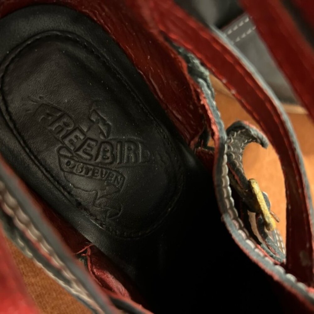Freebird by Steven Stair Booties in Black/Croc Combo Rare Find - Picture 11 of 16